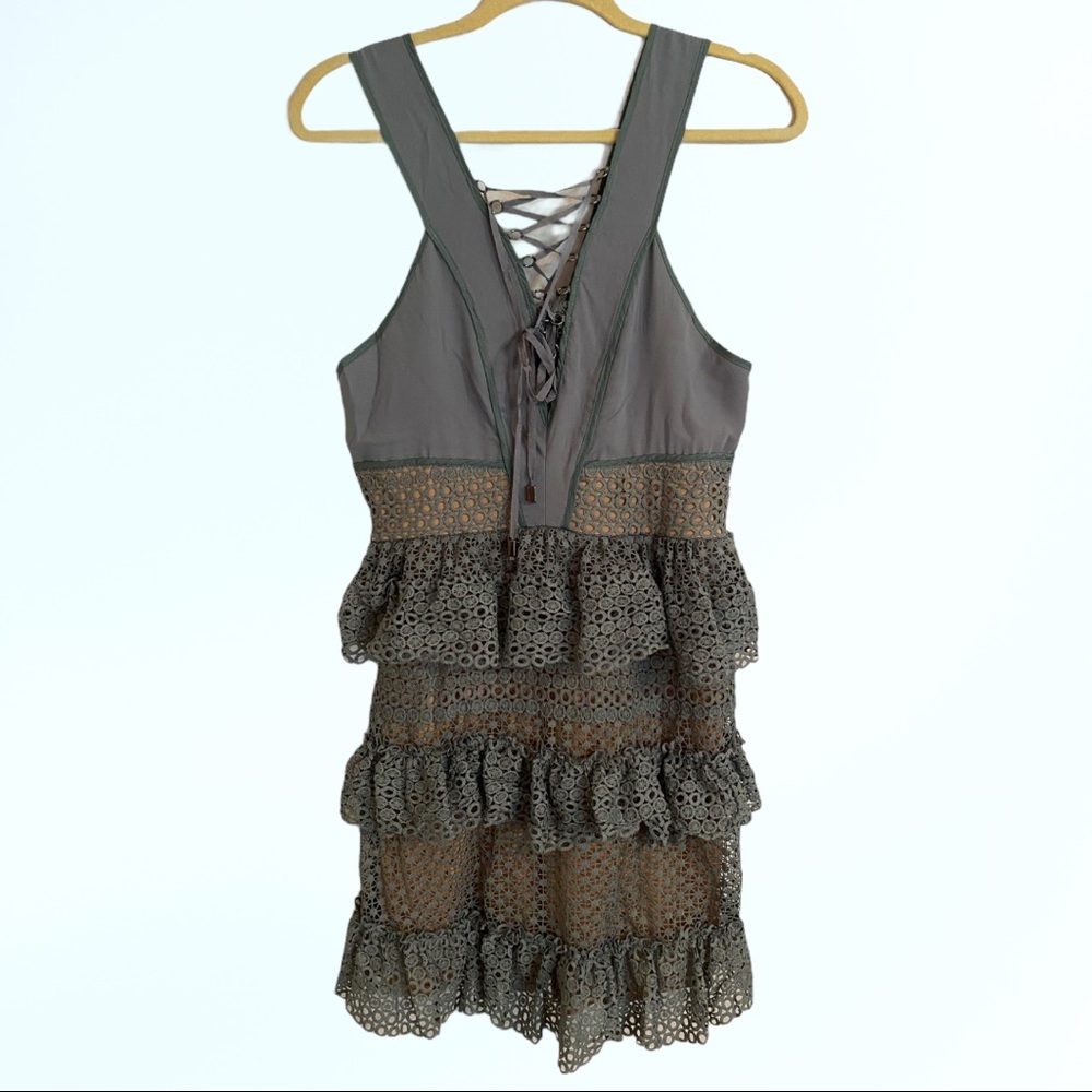 Romeo & Juliet Couture dusty sage dress, size L.
